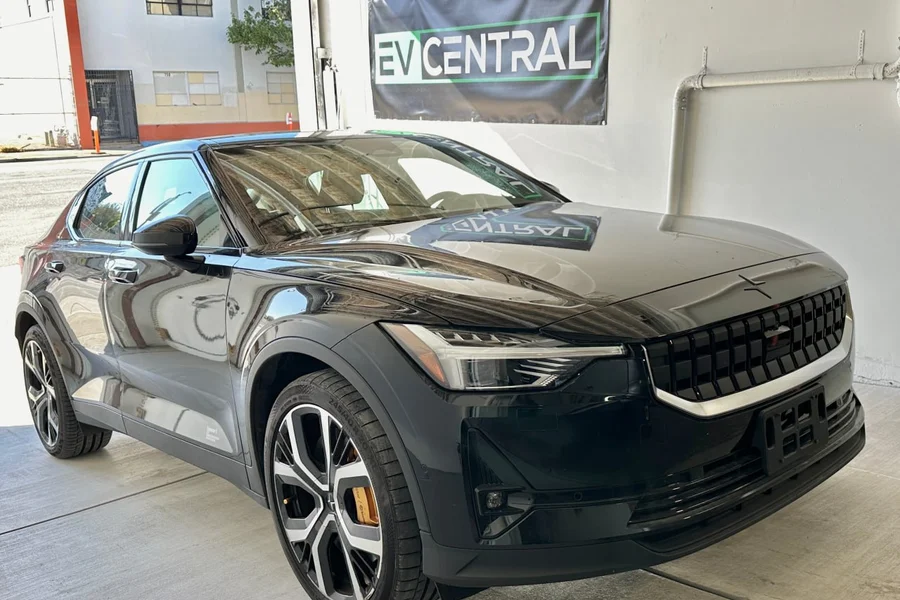 Polestar 2 at EV Central Service body shop San Francisco collision repair